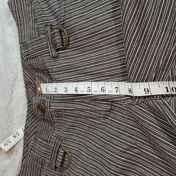 NEW DIRECTIONS Womens Brown/White 4-Pocket Lightweight Pants-Brass Trim-EUC-Sz 6 - Picture 16 of 16